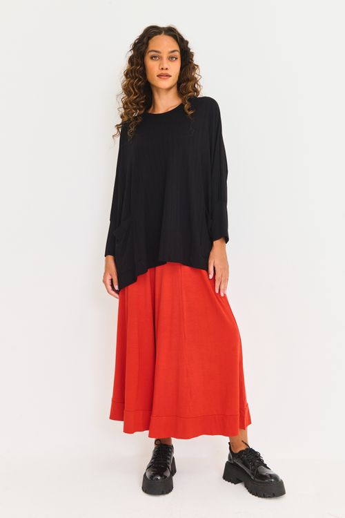 Calça Malha Pantacourt Tijolo