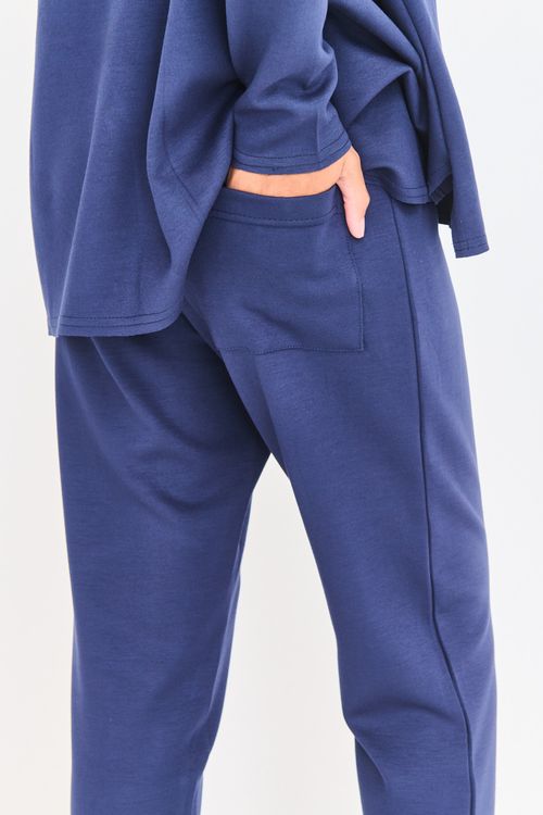 Calça Malha Neo Cós com Elástico Marinho