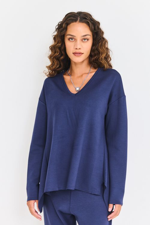 Blusa Malha Manga Longa Neo Marinho