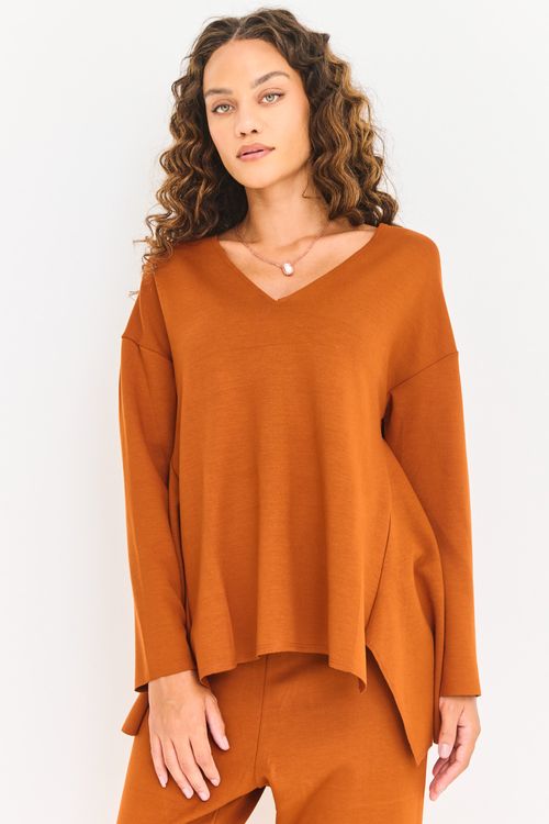 Blusa Malha Manga Longa Neo Canela