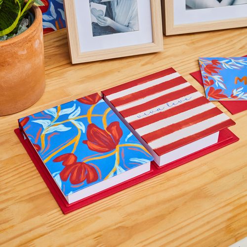 Bloco Planejamento Duas Tampas FLORAL POEMA/LISTRA CANELA