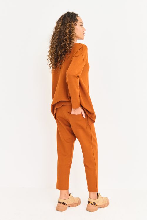 Calça Malha Neo Cós Elástico Canela