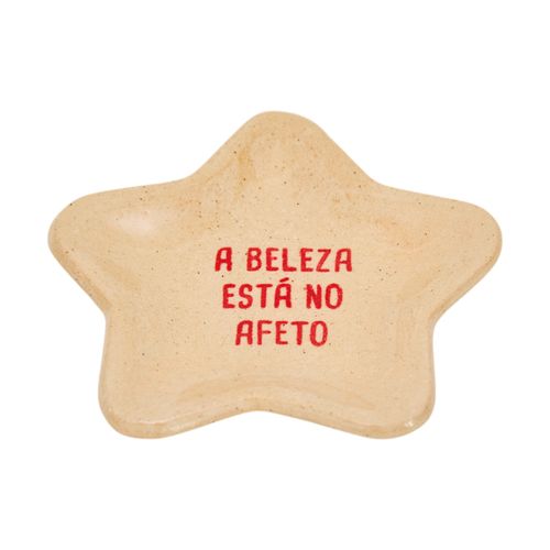 Mini Estrela Cerâmica Frases A BELEZA ESTÁ NO AFETO