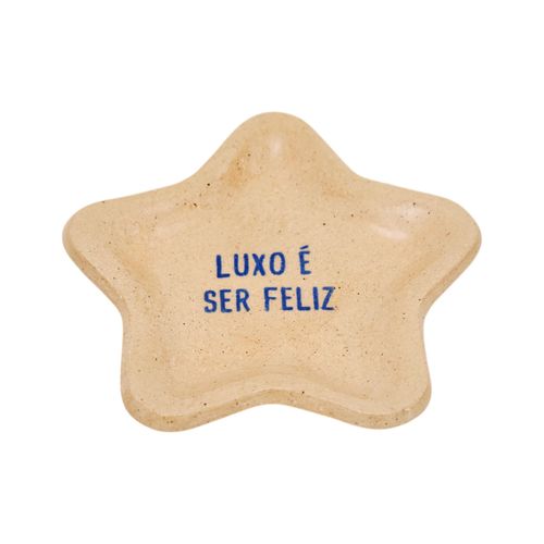 Mini Estrela Cerâmica Frases LUXO É SER FELIZ