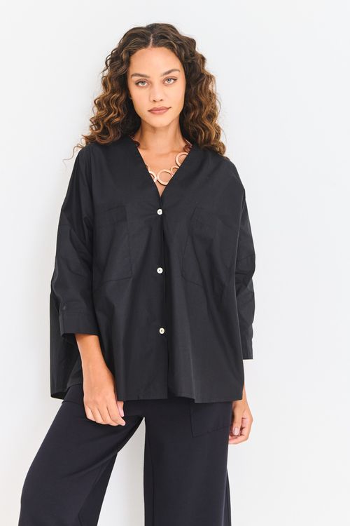 Blusa Kimono Empapelada PRETA