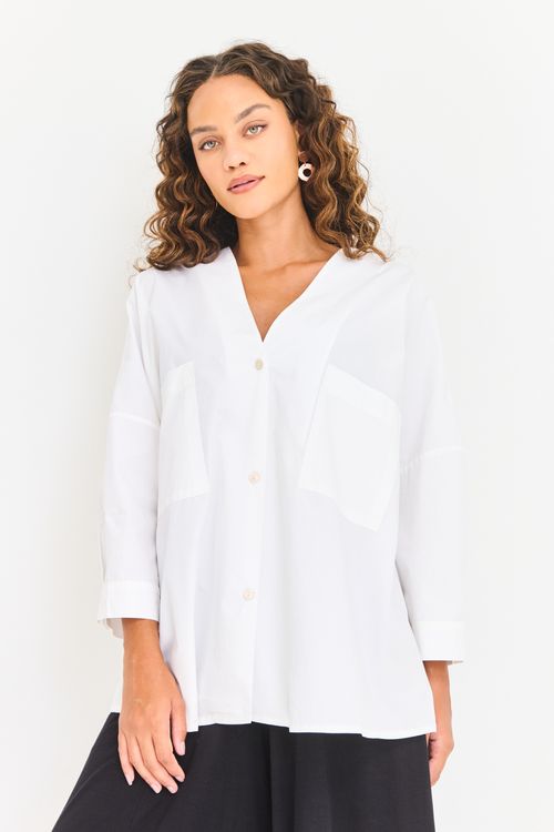 Blusa Kimono Empapelada BRANCO