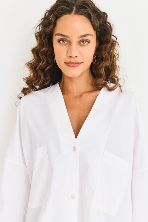 Blusa Kimono Empapelada BRANCO