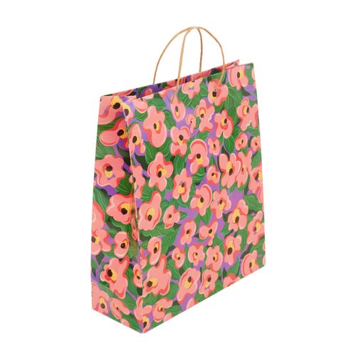 SACOLA DE PRESENTE G FLORAL ORGÂNICO