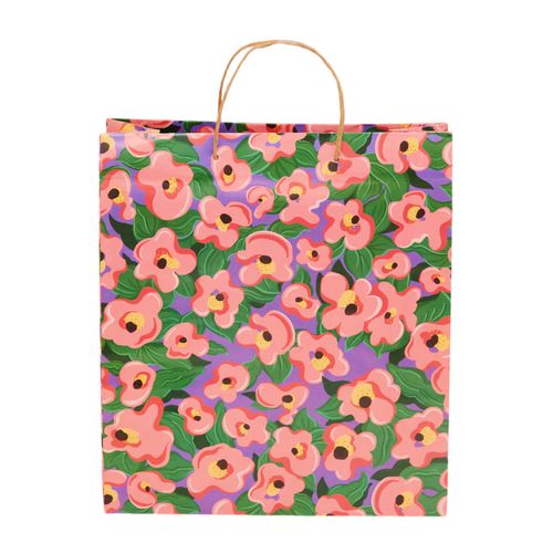 SACOLA DE PRESENTE G FLORAL ORGÂNICO