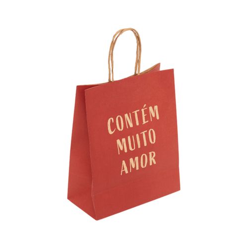 Sacola Cores Frase M CONTÉM MUITO AMOR
