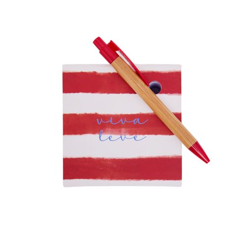 BLOCO 10X10 COM MINI TOTE LISTRAS CANELA