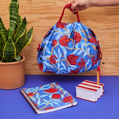 BLOCO 10X10 COM MINI TOTE LISTRAS CANELA