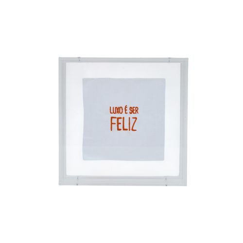 Caixa de Acrílico Frases LUXO É SER FELIZ