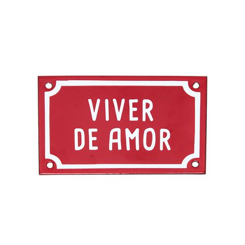 Plaquinha De Metal VIVER DE AMOR