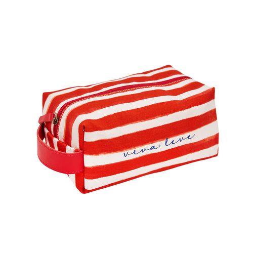 Necessaire Grande Lona Alça LISTRAS CANELA