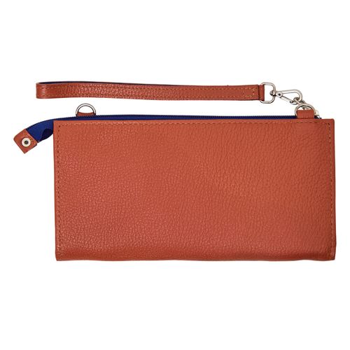 Carteira C/ Couro Isadora Zíper Bicolor 2 Alças CERÂMICA/NAVY