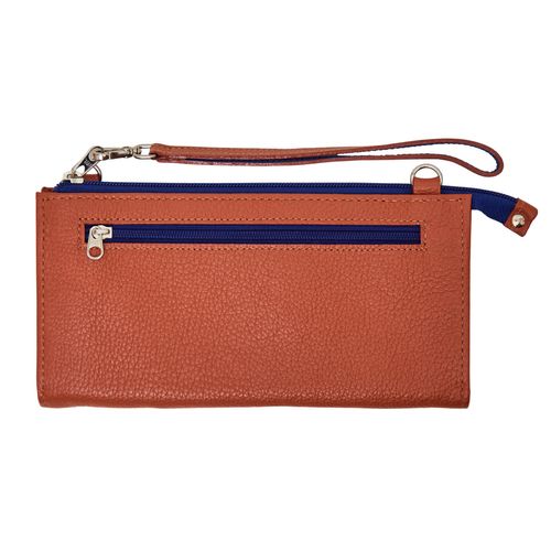 Carteira C/ Couro Isadora Zíper Bicolor 2 Alças CERÂMICA/NAVY