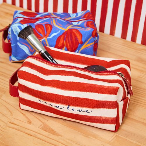 Necessaire Grande Lona Alça LISTRAS CANELA