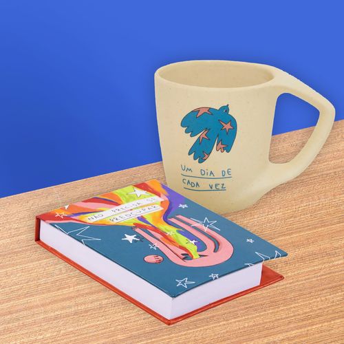 Kit Bloco Tampa M e Caneca Luc REENCONTRAR COM UM DIA