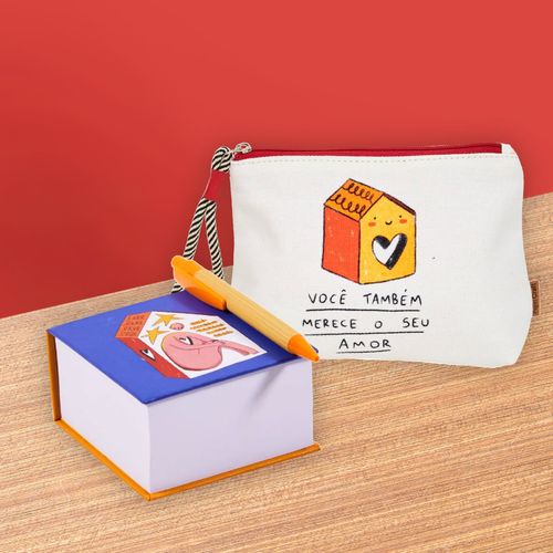 Kit Bloco 10x10 Mini Tote e Necessáire P Luc VOCE MERECE