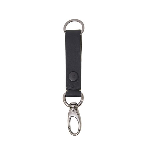 Chaveiro Couro 2 Cores Mosquetão PRETO/MILITAR