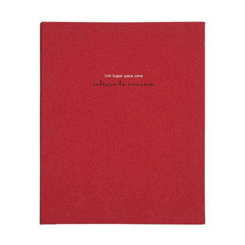 Álbum de Fotos Vertical 26x32 70 Folhas Coleção de Emoções VERMELHO