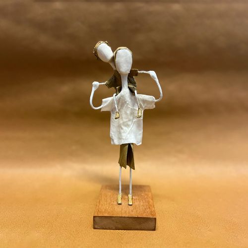 Escultura Pai e Filho 20cm 
NUDE