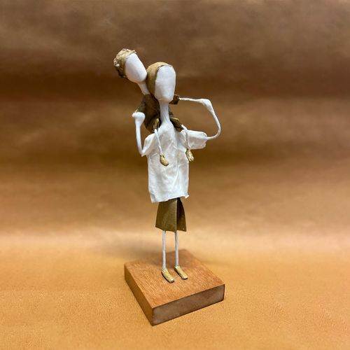 Escultura Pai e Filho 20cm 
NUDE