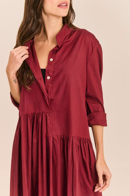Vestido Voil Manga Longa Underwear VINHO