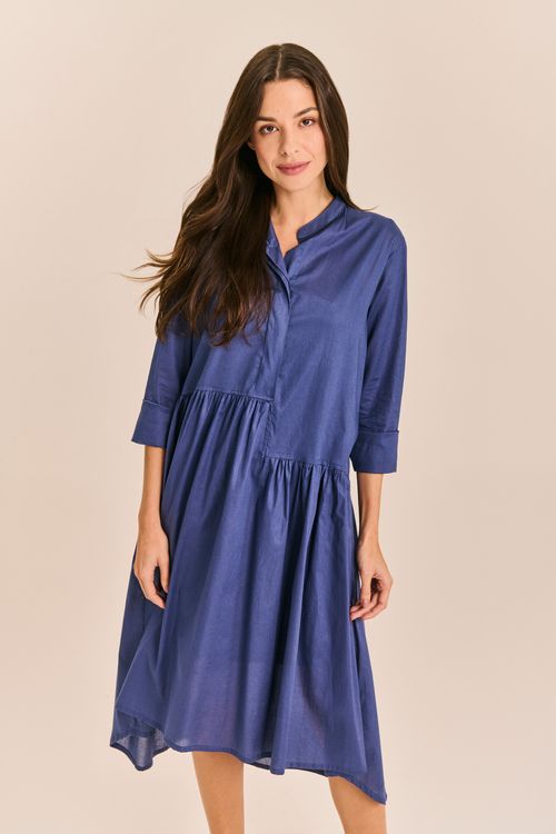 Vestido Voil Manga Longa Underwear MARINHO