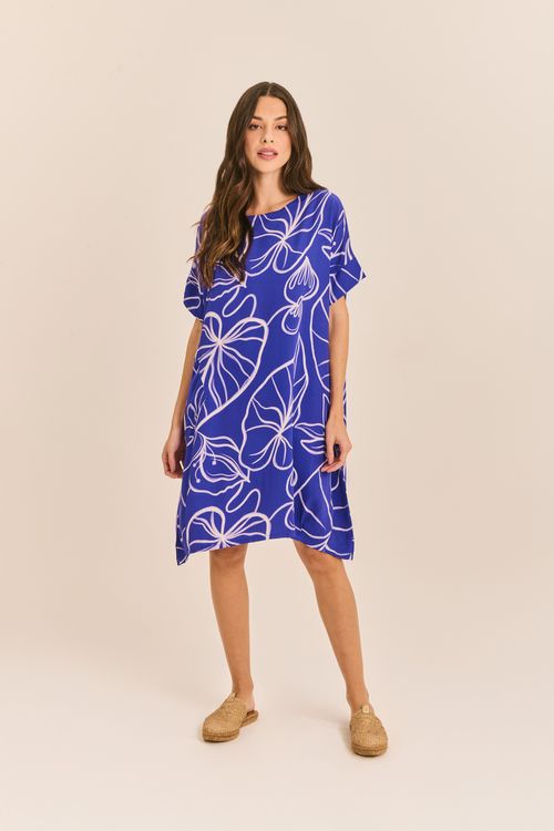 Vestido Estampado com Bolso MATA PINCELADA