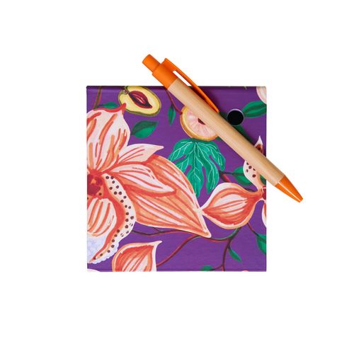 BLOCO 10X10 COM MINI TOTE FLORAL FRUTA / LISTRA FRUTA