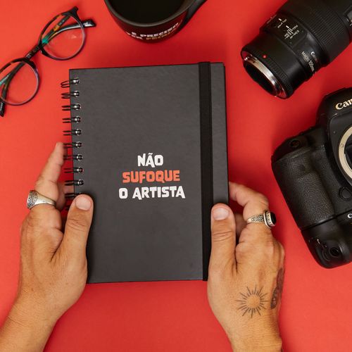 Caderno A5 com 90 Folhas Estampas Pautado Frases ARTISTA