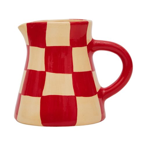 Jarra de Cerâmica 1,5 Litros Xadrez Vermelho