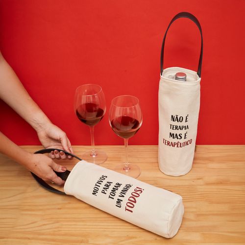 Porta-Vinho Lona E Couro TODOS