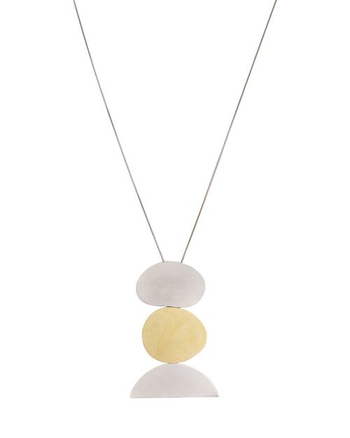 Colar Círculo Oval e Meia Lua PRATA / DOURADO / COBRE