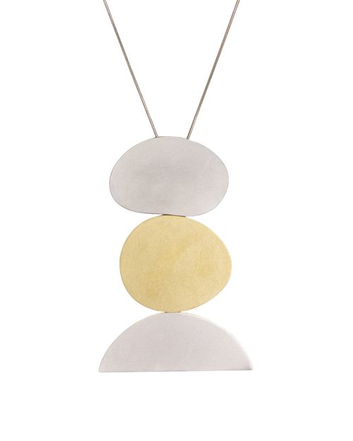 Colar Círculo Oval e Meia Lua PRATA / DOURADO / COBRE