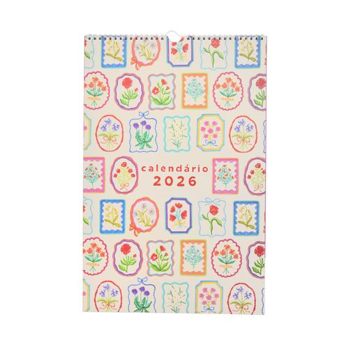 Calendário de Parede Laços de Flor 2026