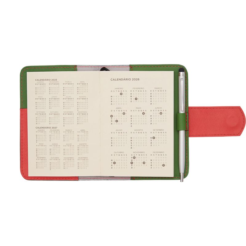 AGENDA_COURO_LINGUETA_PESPONTO_SEMANAL_MINI_COM_CANETA_CLOROFILA_CARMENERE_AG1854_PAPEL_CRAFT_6