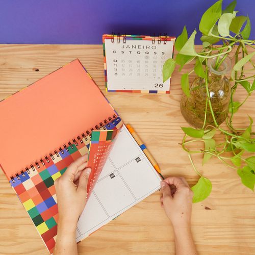Calendário Bloco Planner G Pixel Quadri 2026
