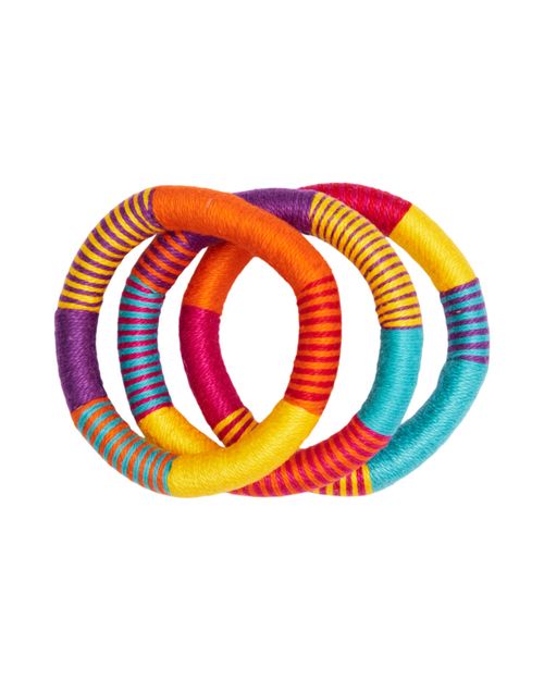 Trio Pulseiras Coloridas AMA/LAR/ROXO/TURQ