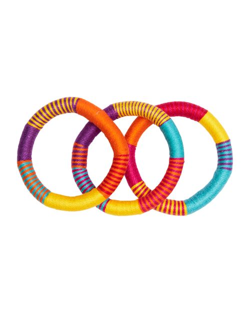 Trio Pulseiras Coloridas AMA/LAR/ROXO/TURQ
