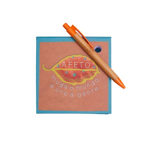 Bloco 12x12 Folha Frases + Sticker AFETO