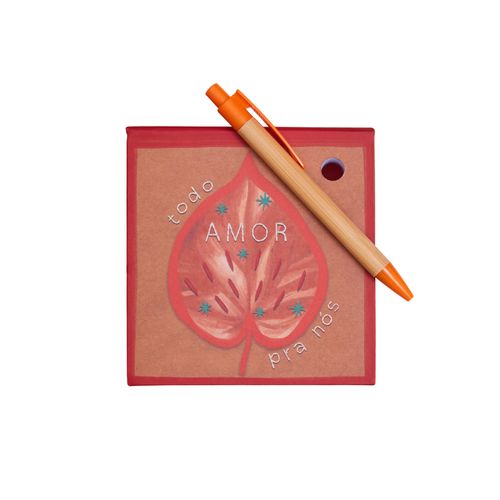 Bloco 12x12 Folha Frases + Sticker AMOR