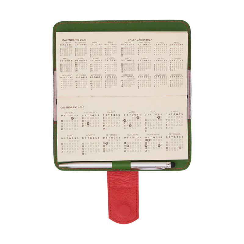 AGENDA_COURO_LINGUETA_PESPONTO_BOLSO_COM_CANETA_2026_CLOROFILA_COM_CARMENERE_AG1858_PAPEL_CRAFT_5
