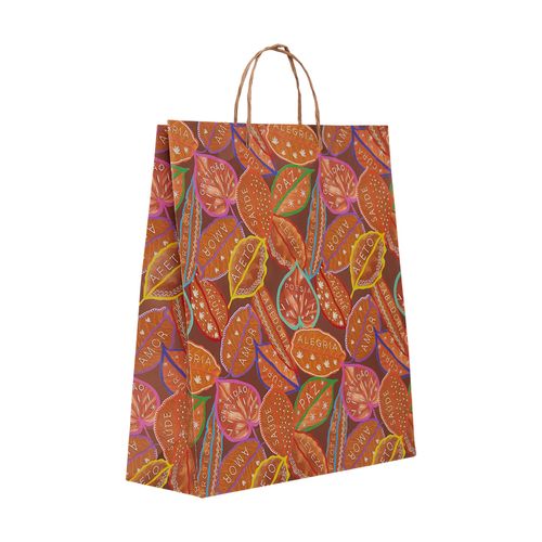 SACOLA DE PRESENTE G FOLHAS DESEJOS