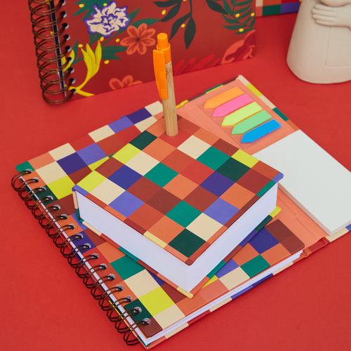 Caderno A5 C/ Aba 90 Folhas PIXEL QUADRI