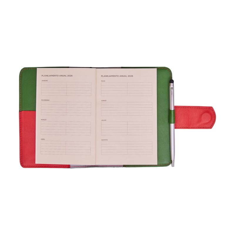 AGENDA_COURO_LINGUETA_PESPONTO_SEMANAL_MINI_COM_CANETA_CLOROFILA_CARMENERE_AG1854_PAPEL_CRAFT_8