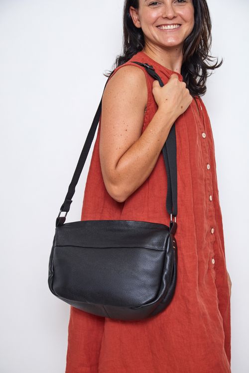 Bolsa de Couro Amsterdã PRETO