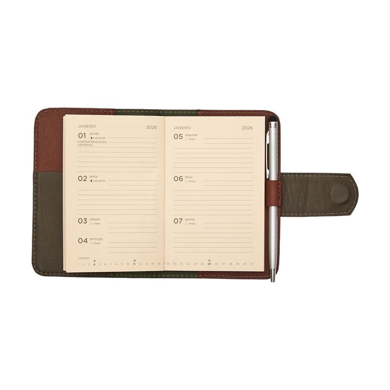 AGENDA_COURO_LINGUETA_PESPONTO_SEMANAL_MINI_COM_CANETA_MOGNO_MILITAR_AG1854_PAPEL_CRAFT_9